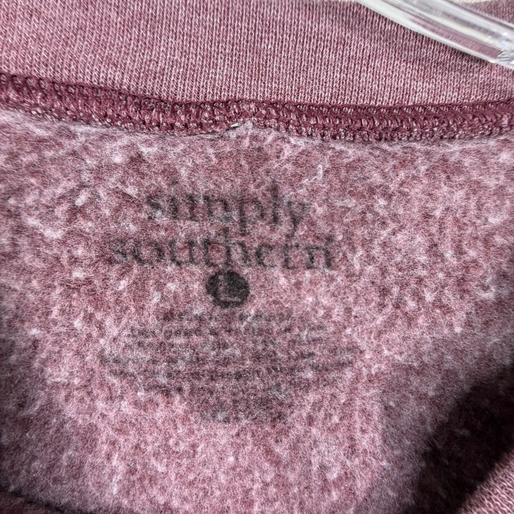 Simply Southern Bee Happy Bee Kind Maroon Sweatshirt Large Graphic Pullover - Picture 7 of 7